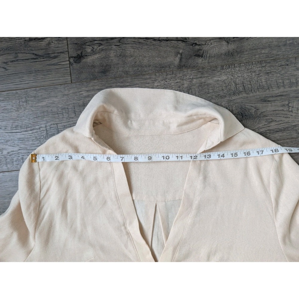 NWOT MyBodhi Linen Blend Tunic Dress Maxi Sand Beige Boho Long Lagenlook OS - Picture 16 of 16